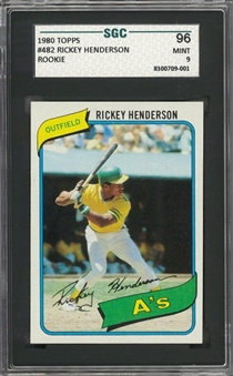 1980 Topps #482 Rickey Henderson Rookie Card – SGC 96 MINT 9